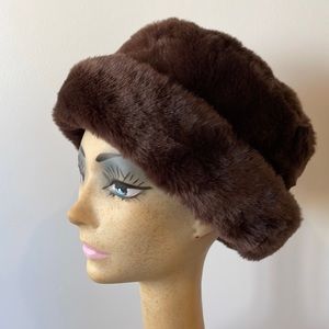 Nine West Brown Faux Fur Hat